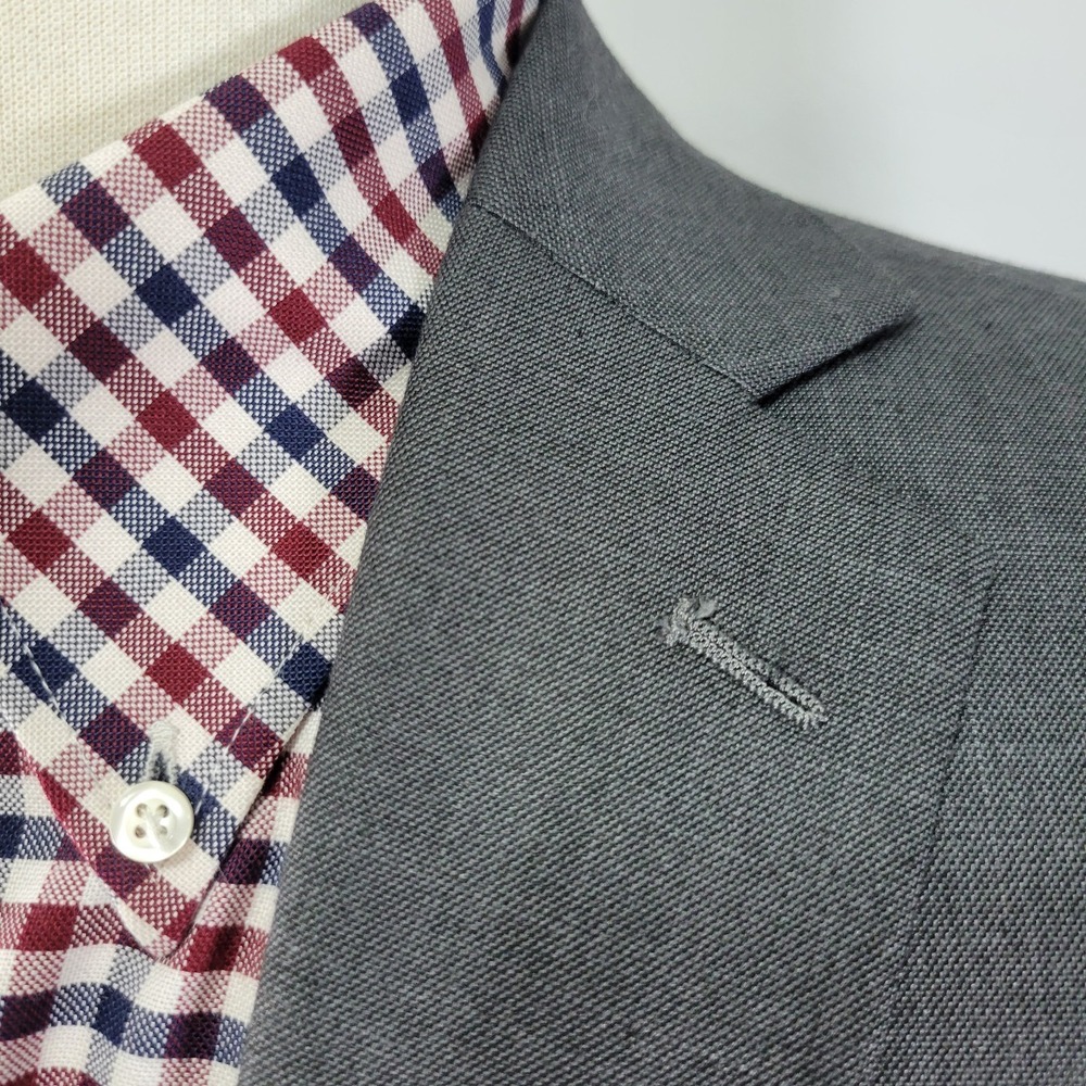 APT.9 Men's Sport Coat Blazer Two Button Gray Polyester Blend Slim Fit 38R - Picture 9 of 14